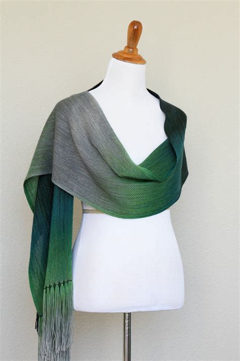 woven-scarf-in-green-and-grey-colors,-woven-wrap-woven-scarves,-woven-wrap,-green,-grey