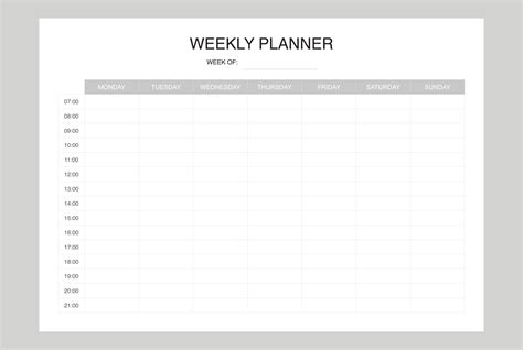 Simple Weekly Planner Template Weekly Schedule 11842609 Vector Art At