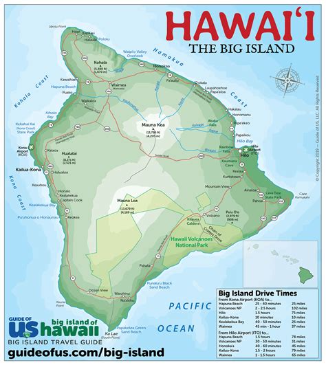 Big Island Of Hawaii Maps Travel Road Map Of The Big Island