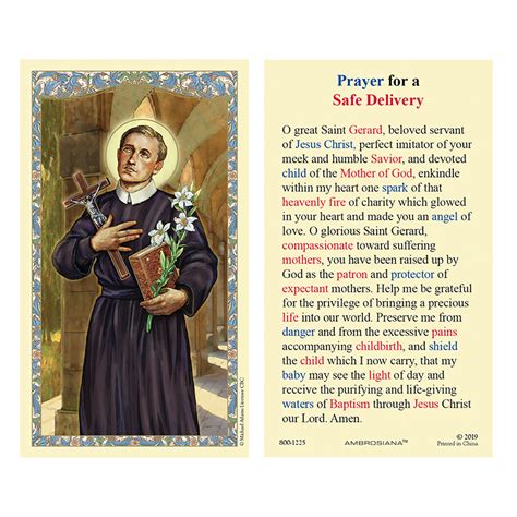 Saint Gerard Laminated Holy Cards Pk25 Holy Cards Catholic Ts And More