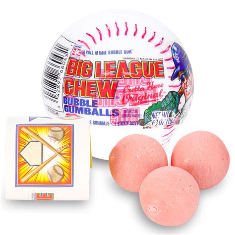 Big League Chew Baseball Gumball Container Gum