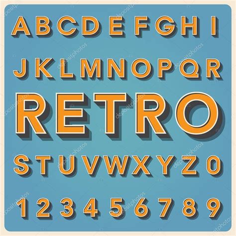 Retro Type Font Vintage Typography — Stock Vector © Kanate 26345637
