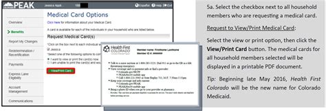Check spelling or type a new query. How do I print a Health First Colorado medical card through PEAK? | colorado.gov/health