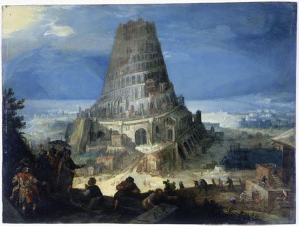According to the biblical account, a united humanity of the generations following the great flood. Nimrod supervising the construction of the Tower of Babel ...