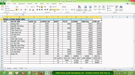 Cách tạo bảng trong Excel 2007 2010 2013 ThuThuat cc