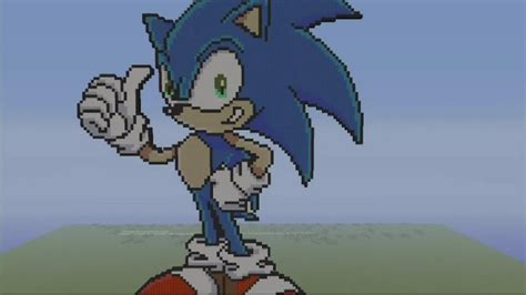 Sonic Mc Pixel Art Speed Build Sonic The Hedgehog Minecraft Pixel Art