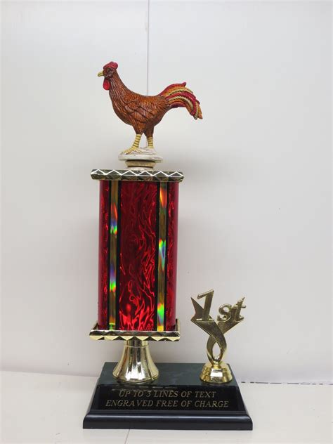 Funny Trophy Biggest Cock Rooster Award Best Chicken Wings Bbq Etsy