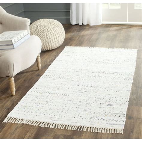 Safavieh Rag Rug Collection Striped Transitional Area Rug White