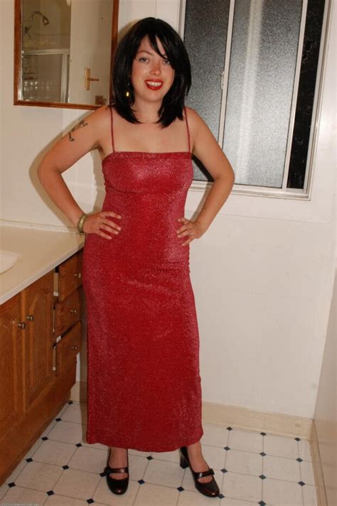 Mature Woman In Glittering Red Dress Sturmfels