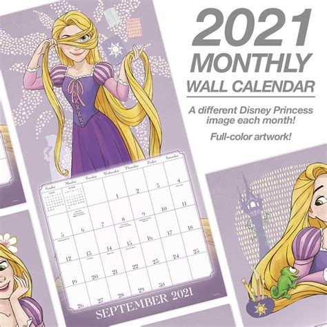 Imom's 2021 and 2022 printable calendars for kids are here! Disney Princess new monthly wall Calendar 2021 - YouLoveIt.com
