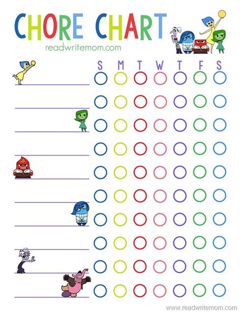 Free Printable Inside Out Inspired Chore Chart For Kids Will Keep Your