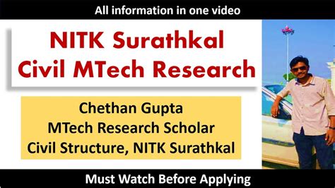 Mtech Research Nitk Civil Engineering Youtube