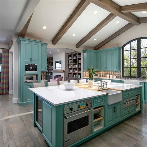 75 Kitchen With Turquoise Cabinets Ideas Youll Love July 2022