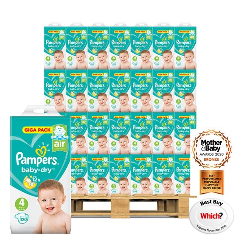 Pampers Baby Dry Nappies Size 4 54 X 120 Giga Packs