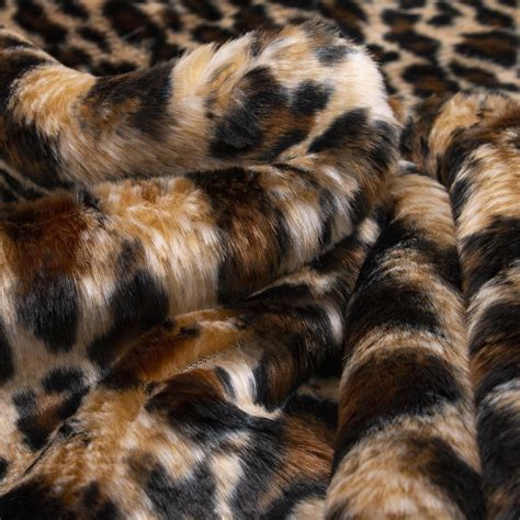 15mm Soft Faux Fur Fabric For Garment Home Textile Leopard Print Faux Fur Fabric Artificial