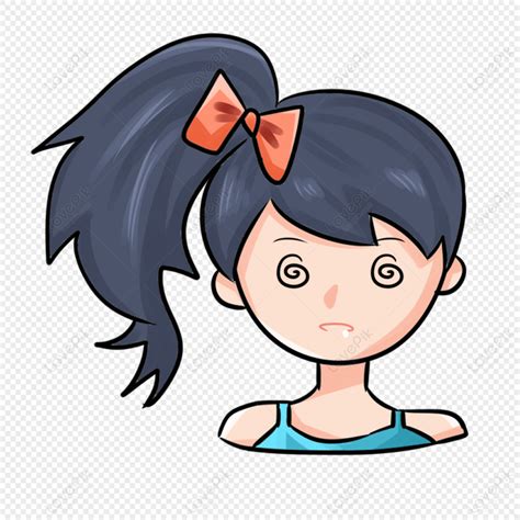 Cartoon Girl Dizzy Expression Illustration Png Picture And Clipart