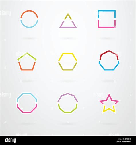 Basic Geometric Shapes Vector Icon Set Stock Vector Image And Art Alamy