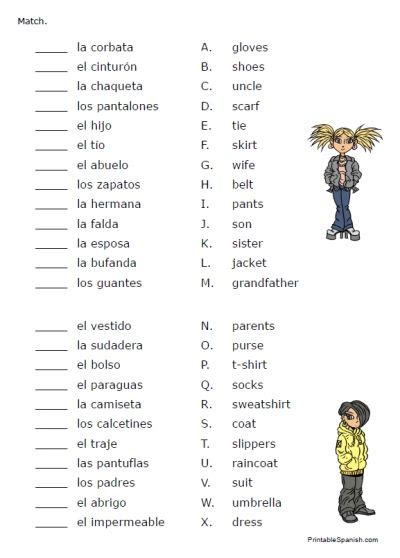 Spanish To English Worksheets For Beginners Pdf Armes