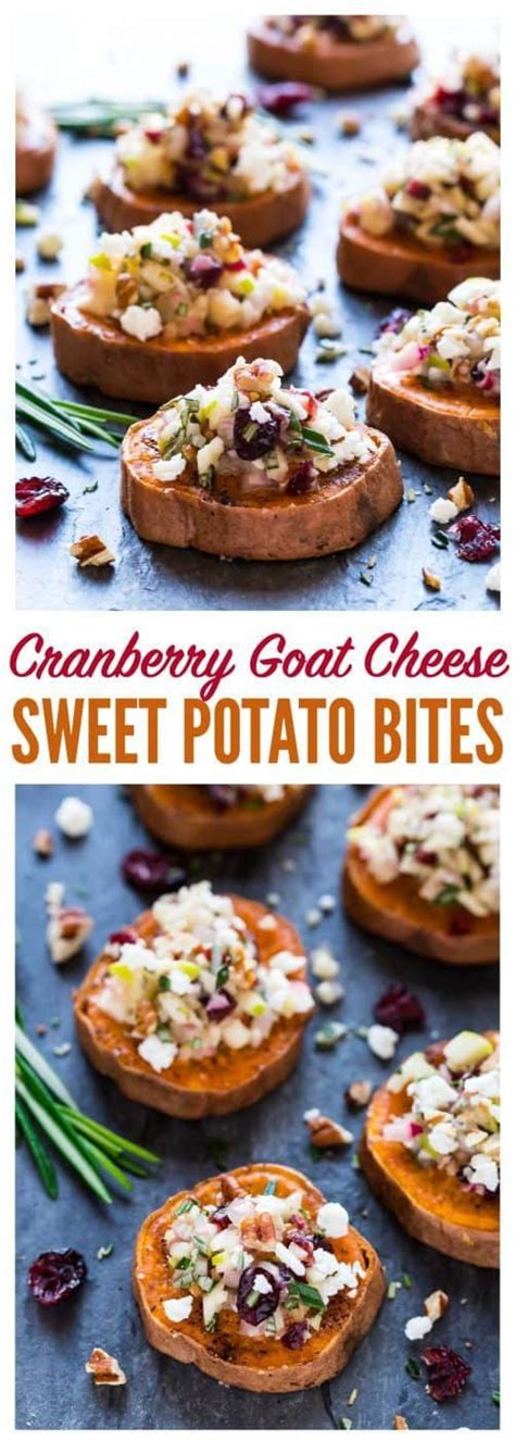 Baked Sweet Potato Rounds With Goat Cheese Cranberry Apple And