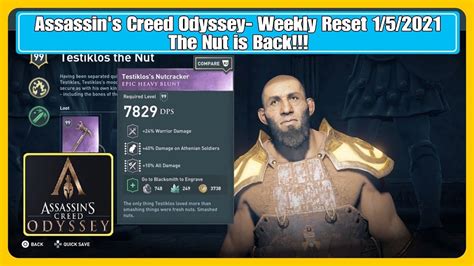 Assassin S Creed Odyssey Weekly Reset 1 5 2021 YouTube
