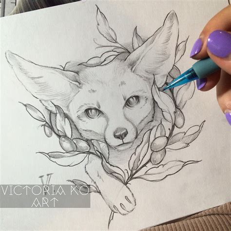 Fennec Fox Tattoo Design Sketch Tattoo Design Animal Sketches