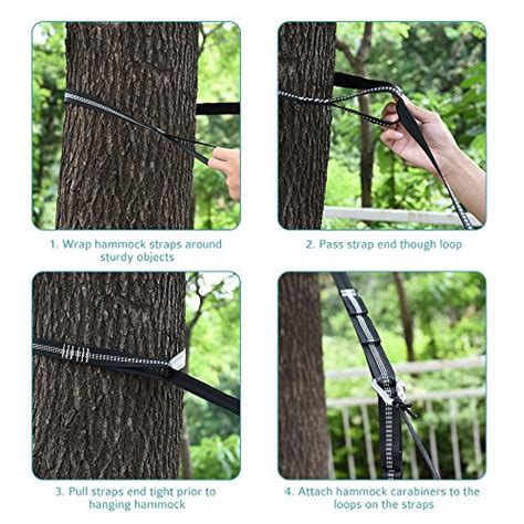 Most hammock tree straps use the same simple system. Hammock Straps(Set of 2), Homitt 12FT XL Tree Strap with ...