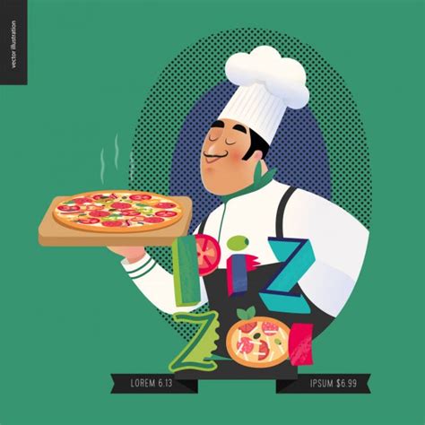 Personaje De Dibujos Animados De Pizza — Vector De Stock © Idesign2000