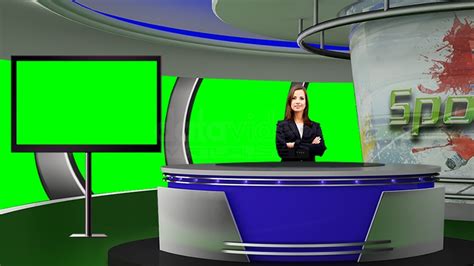 Sports 012 Tv Studio Set Virtual Green Screen Background