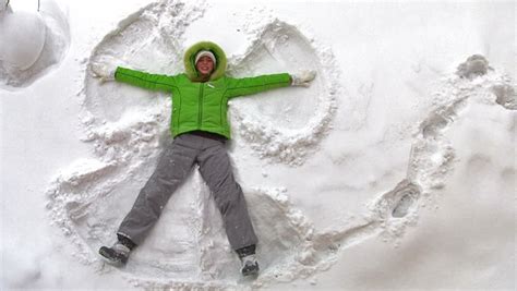 Snow Angel Playing In Snow Stock Footage Video 919558 Shutterstock