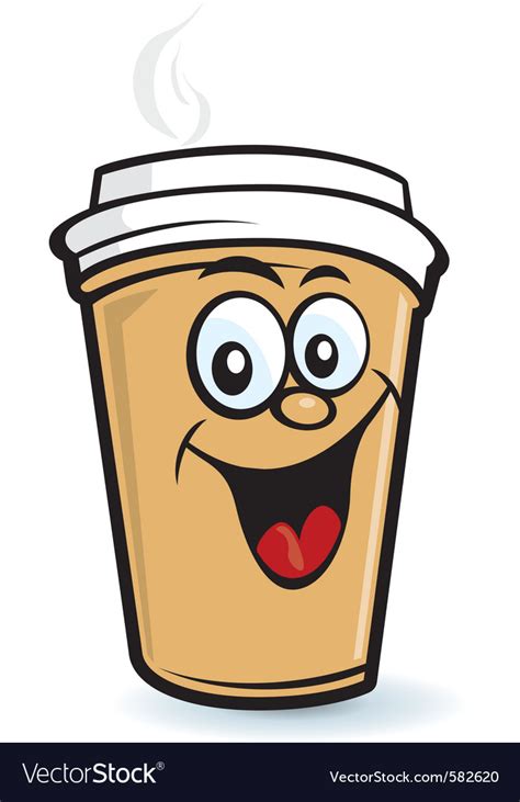 Happy Coffee Character Royalty Free Vector Image