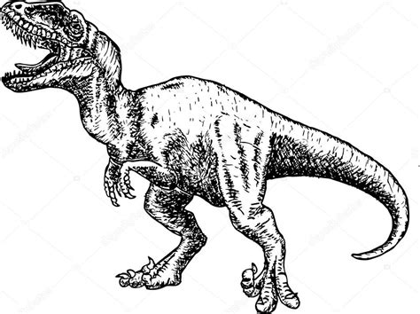 Dinosaurio T Rex Dibujo A Lápiz De Dinosaurio Boceto Vector Gráfico