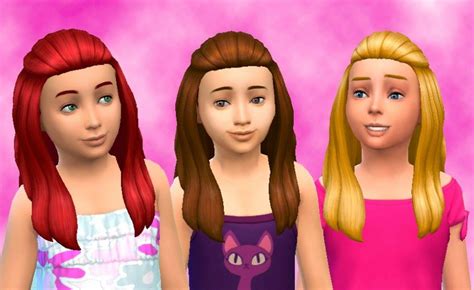 Long Wavy Pulled Back Hair For Girls Sims 4 Children Sims 4 Sims