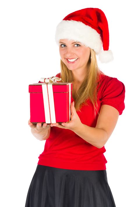 Christmas Girl With A Present Free Stock Photo Public Domain Pictures