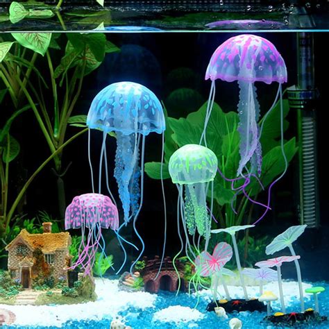 6pcs Artificial Jellyfish Decor Ornament For Aquarium Fish Tank Fake
