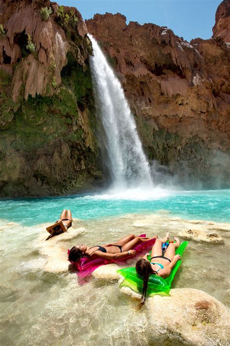 Relaxing Below Havasu Falls Photo John Burcham For The New York Times