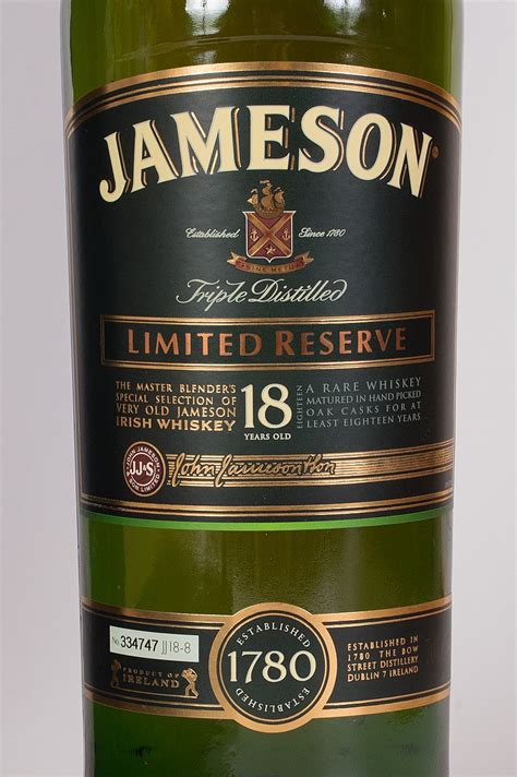 Jameson Limited Reserve 18 Year Old Irish Whiskey With Box Dolan