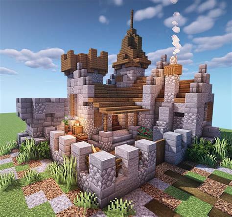 Tiny Medieval Castle Minecraft Architecture Minecraft House Designs