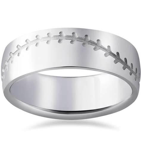Shop our collection online or at a kay store near you. Shop 14K White Gold 8mm Mens Baseball Stich Comfort Fit Wedding Band - On Sale - Free Shipping ...