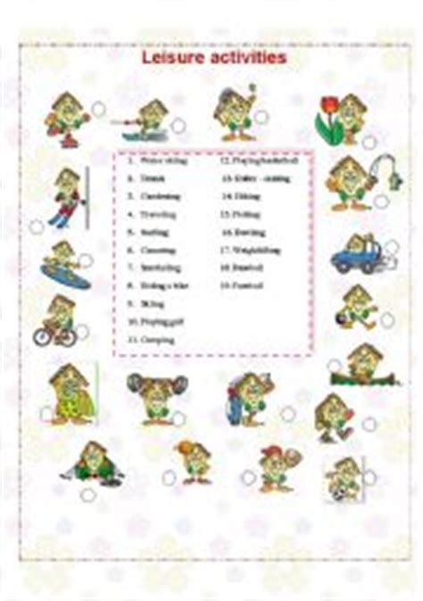 leisure time activities worksheets