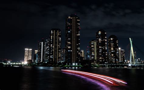 Download Wallpaper 3840x2400 Night City Buildings