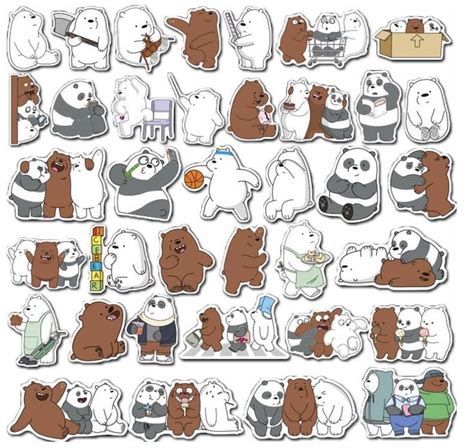 We Bare Bears Sticker Pack Random Stickers Free Stickers Etsy We