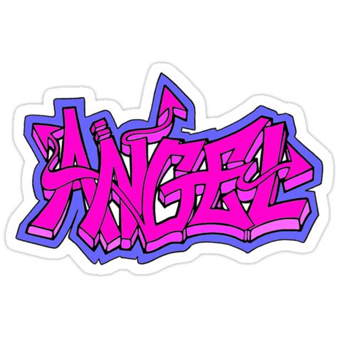 Graffiti Angel Word Stickers By Luna Snaps Redbubble