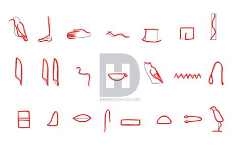 How To Draw Hieroglyphics Step By Step Drawing Guide By Darkonator