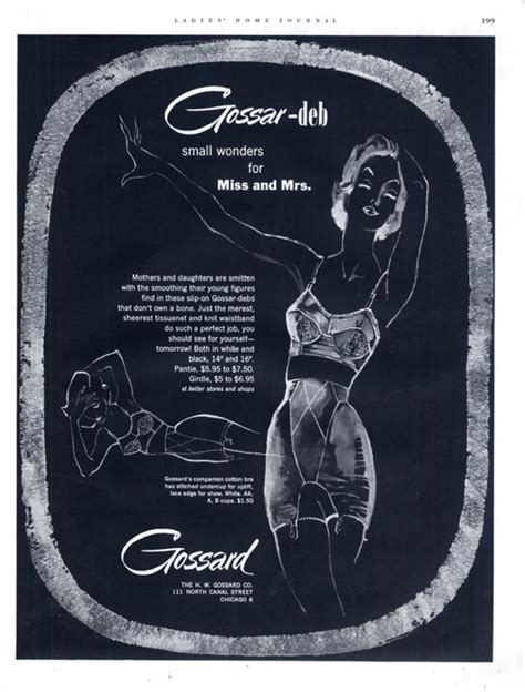 Small Wonders For Miss And Mrs Gossard Deb Bra And Girdle Ad 1953 Lhj