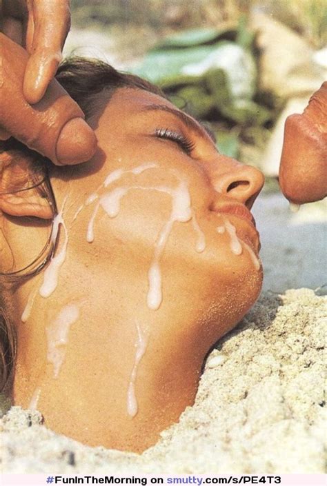 Girl Buried In The Sand Gets A Double Facial Facial Cumshot Beach Twococks