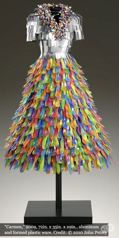Dress Made Of Plastic Cutlery Rainbow In My Mind Pinterest Art