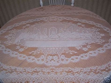 White Lace Tablecloth Religious Last Supper Rectangular 38688806