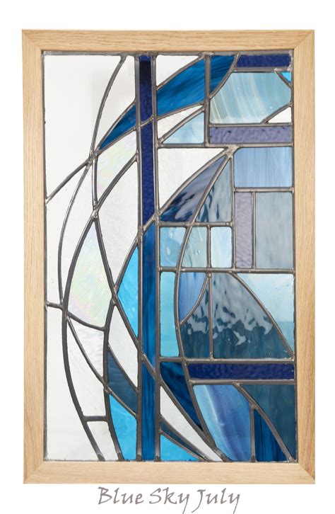 Stained Glass Contemporary Blue Sky July Stained Glass Designs