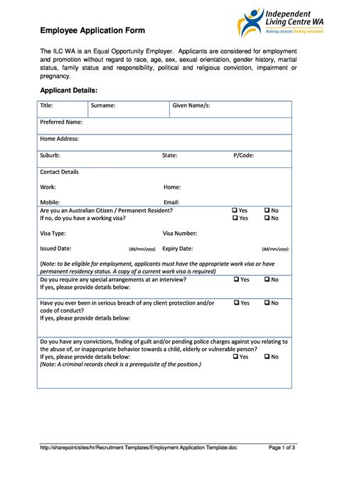 18 Pdf Application Form For Job Printable Hd Docx Download Zip