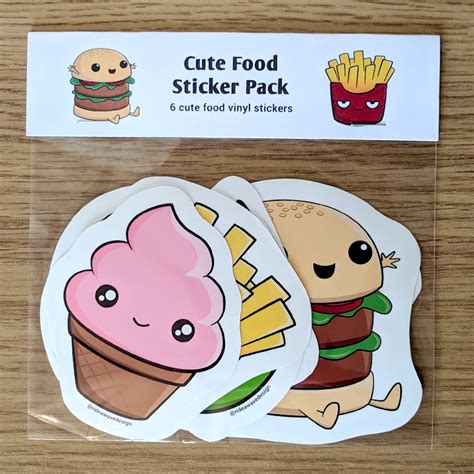 Cute Food Badge Pack Kawaii Food Pin Badges Ride A Wave Design